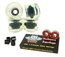 ベアリング スケボー スケートボード 海外モデル 直輸入 Owlsome ABEC 7 Precision Bearings + 76mm Longboard Skateboard Wheels (Gel Clear)ベアリング スケボー スケートボード 海外モデル 直輸入