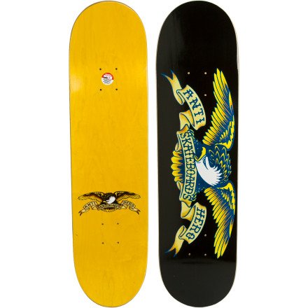 デッキ スケボー スケートボード 海外モデル 直輸入 Anti-Hero Classic Eagle Large Skateboard Deck 8.12 - Black/Yellowデッキ スケボー スケートボード 海外モデル 直輸入