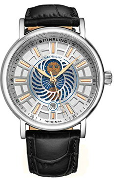 ストゥーリングオリジナル 腕時計 メンズ 【送料無料】Stuhrling Original Mens Day/Night Dress Watch - Stainless Steel Case and Leather Band - Analog Dial with Date and Day/Night Complication Duet Mens Watchesストゥーリングオリジナル 腕時計 メンズ