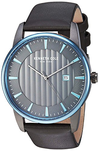 腕時計 ケネスコール・ニューヨーク Kenneth Cole New York メンズ Kenneth Cole New York Men's Quartz Stainless Steel and Leather Casual Watch, Color:Grey (Model: KC15204004)腕時計 ケネスコール・ニューヨーク Kenneth Cole New York メンズ