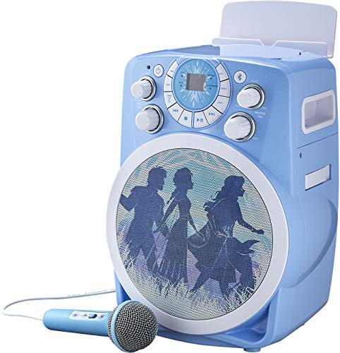 アナと雪の女王 アナ雪 ディズニープリンセス フローズン eKids Frozen 2 Bluetooth CDG Karaoke Machine with LED Disco Party Lights, Built in Microphone for Kids, Portable Bluetooth Speaker, Compatibleアナと雪の女王 アナ雪 ディズニープリンセス フローズン