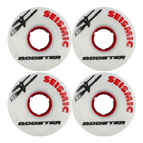 ウィール タイヤ スケボー スケートボード 海外モデル Seismic Booster 63mm 101a White/Red Skateboard Wheels (Set Of 4)ウィール タイヤ スケボー スケートボード 海外モデル