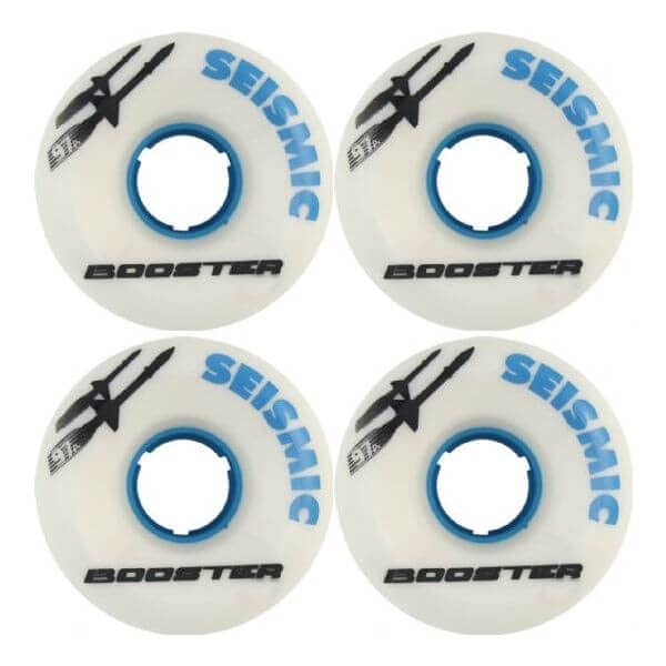 ウィール タイヤ スケボー スケートボード 海外モデル Seismic Booster 63mm 97a White/Blue Skateboard Wheels (Set Of 4)ウィール タイヤ スケボー スケートボード 海外モデル