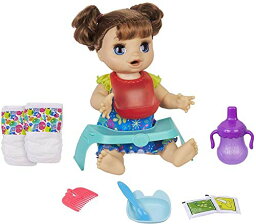 ベビーアライブ 赤ちゃん おままごと ベビー人形 Baby Alive Happy Hungry Baby Brown Straight Hair Doll, Makes 50+ Sounds & Phrases, Eats & Poops, Drinks & Wets, for Kids Age 3 & Upベビーアライブ 赤ちゃん おままごと ベビー人形