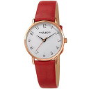 rv AN{XXXIV fB[X Akribos XXIV Petite Round Women's Watch 28mm Case with Domed Crystal - Oily Calf Leather Strap - AK1087 (Red)rv AN{XXXIV fB[X