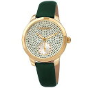 rv AN{XXXIV fB[X Akribos XXIV Women's Watch ? Sparkling Glitter Dots with Sub-Second Subdial - Smooth Leather Strap - AK1089 (Green)rv AN{XXXIV fB[X