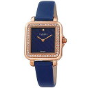 rv AN{XXXIV fB[X Akribos XXIV Women's Swarovski Crystal Square Watch - Embossed Argyle Dial, Genuine Diamond at 12 O'clock On Genuine Leather Strap - AK1106 (Blue)rv AN{XXXIV fB[X