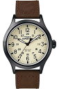 rv ^CbNX Y T49963 Timex Men's Expedition Scout 40mm Watch ? Cream Dial Black Case & Brown Leather Straprv ^CbNX Y T49963