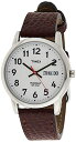 rv ^CbNX Y T20041 Timex Men's Easy Reader 35mm Day-Date Watch ? Silver-Tone Case White Dial with Dark Brown Leather Straprv ^CbNX Y T20041