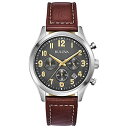 楽天angelica腕時計 ブローバ メンズ Bulova Men's Classic Stainless Steel Chronograph Quartz Watch, Brown Leather Strap with Gold Tone Arabic Markers, 41mm Style: 96B301腕時計 ブローバ メンズ