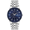 rv u[o Y Bulova Men's Modern Stainless Steel Multi-Function Quartz Watch, Blue Dial with Diamonds Style: 96D144rv u[o Y