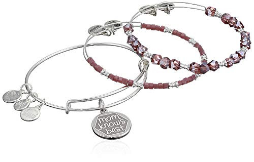 åɥ ꥫ ꡼ ֥ 襤 Alex and Ani Women's Color Infusion, Mom Knows Best Set of 3 Bracelet, Shiny Silver, Expandableåɥ ꥫ ꡼ ֥ 襤