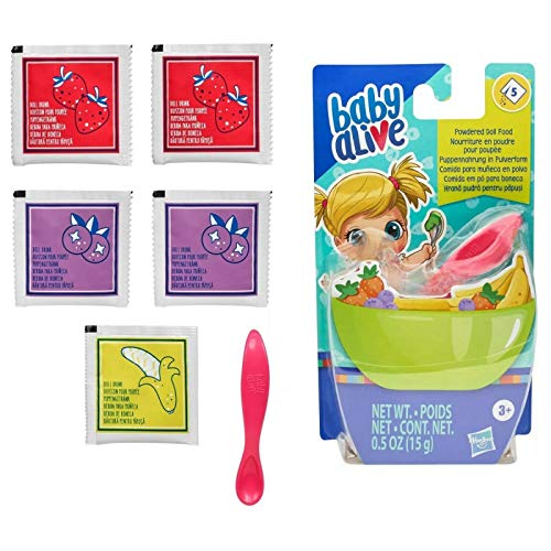 ベビーアライブ 赤ちゃん おままごと ベビー人形 Baby Alive Powdered Doll Food Refill, Baby Alive Accessories, 5 Doll Food Packets, Doll Spoon, Baby Alive Doll Toy for Kids 3 and Upベビーアライブ 赤ちゃん おままごと ベビー人形