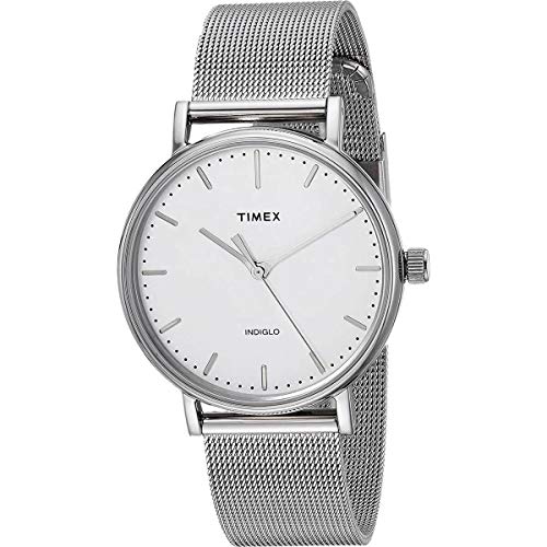 楽天angelica腕時計 タイメックス レディース Timex Fairfield 37mm Watch ? Silver-Tone & Cream with Silver-Tone Stainless Steel Mesh Bracelet腕時計 タイメックス レディース