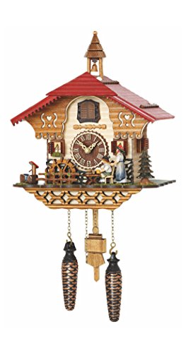 カッコー時計 インテリア 壁掛け時計 海外モデル アメリカ Trenkle Quartz Cuckoo Clock Black Forest House with Moving Black Forest Woman and Mill Wheel, with Music TU 4215 QMカッコー時計 インテリア 壁掛け時計 海外モデル アメリカ