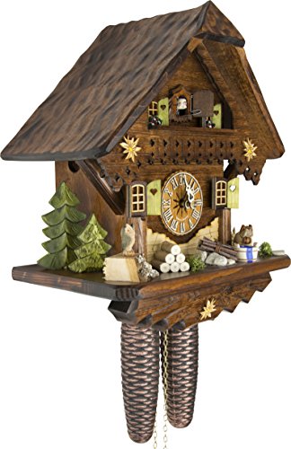 カッコー時計 インテリア 壁掛け時計 海外モデル アメリカ Cuckoo-Palace German Cuckoo Clock - Summer Meadow Chalet with 8-Day-Movement - 13 1/3 inches Height - Black Forest Clockカッコー時計 インテリア 壁掛け時計 海外モデル アメリカ