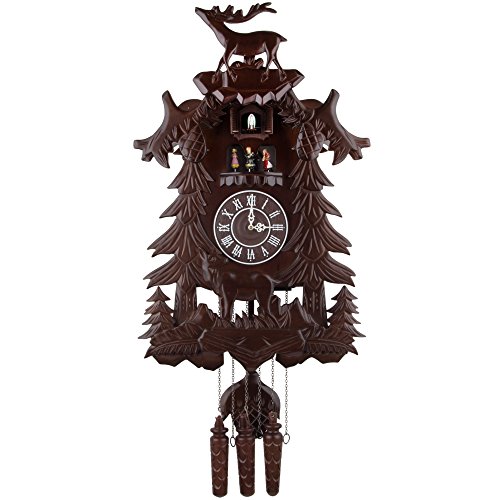 楽天angelicaカッコー時計 インテリア 壁掛け時計 海外モデル アメリカ Kendal Vivid Large Deer Handcrafted Wood Cuckoo Clock with 4 Dancers Dancing with Musicカッコー時計 インテリア 壁掛け時計 海外モデル アメリカ