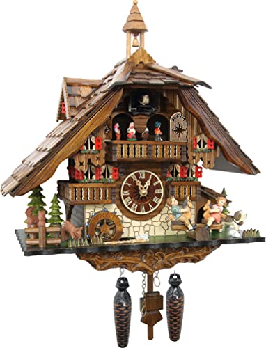 カッコー時計 インテリア 壁掛け時計 海外モデル アメリカ 【送料無料】Cuckoo-Palace Large German Cuckoo Clock - The Seesaw Mill Chalet with Quartz Movement with Moving Seesaw - Black Forest Clカッコー時計 インテリア 壁掛け時計 海外モデル アメリカ