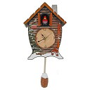 カッコー時計 インテリア 壁掛け時計 海外モデル アメリカ Mark Feldstein Snowy Cabin Singing Cardinal Tablet...