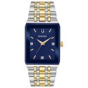 rv u[o Y Bulova Men's Modern Two-Tone Stainless 3-Hand Quartz Watch, Blue Rectangle Dial with Diamonds Style: 98D154rv u[o Y