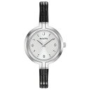 rv u[o fB[X Bulova RhapsodyQuartz Ladies Watch, Stainless Steel with Black Leather StrapDiamond , Silver-Tone (Model: 96P211)rv u[o fB[X