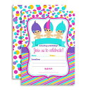 トロールズ アメリカ直輸入 アニメ 映画 ドリームワークス 90’s Trolls Birthday Party Invitations for Girls, ...