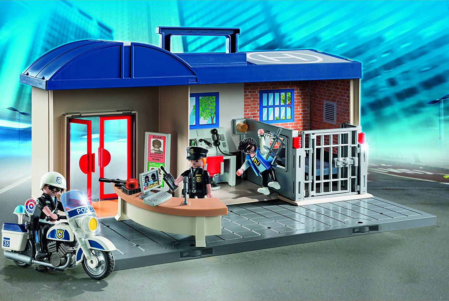 プレイモービルブロック組み立て知育玩具ドイツ【送料無料】PLAYMOBILTakeAlongPoliceStationプレイモービルブロック組み立て知育玩具ドイツ