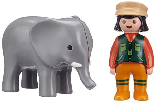 プレイモービル ブロック 組み立て 知育玩具 ドイツ Playmobil 9381 1.2.3 Zookeeper with Elephant, Fun Imaginative Role-Play, PlaySets Suitable for Children Ages 4+プレイモービル ブロック 組み立て 知育玩具 ドイツ