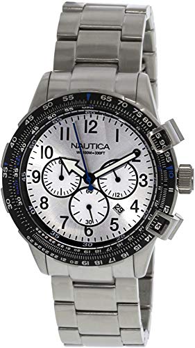 ӻ Ρƥ  Nautica Men's N24006G BFC 44 Silver Stainless Steel Bracelet and Case with Silver Dial Watchӻ Ρƥ 