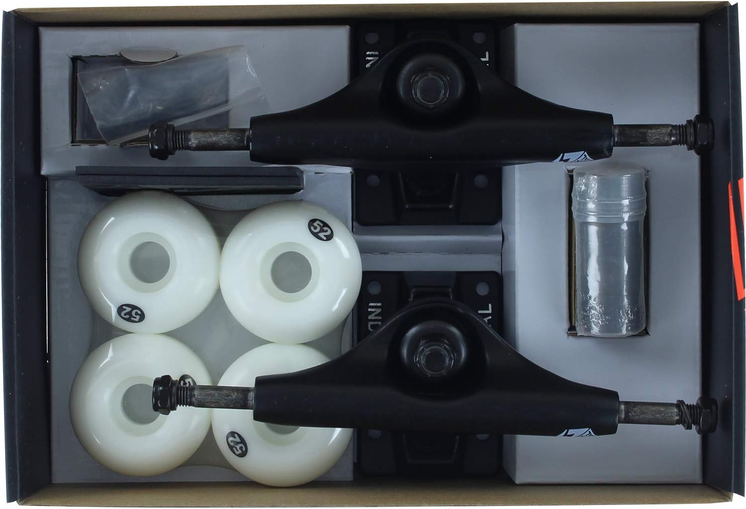 トラック スケボー スケートボード 海外モデル 直輸入 Industrial Black Skateboard Assembled Truck Kits Includes White 52mm Wheels - 5.0