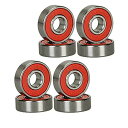 ベアリング スケボー スケートボード 海外モデル 直輸入 Red Silver ABEC-9 608 RS Skateboard Longboard Beari...