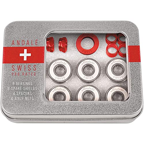 ベアリング スケボー スケートボード 海外モデル 直輸入 Andale Swiss Tin Box Bearing Skateboard Accessories,Red,64 Packベアリング スケボー スケートボード 海外モデル 直輸入