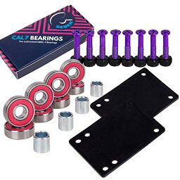 ベアリング スケボー スケートボード 海外モデル 直輸入 Cal 7 Skateboard Bundle - 1" Steel Hardware, 1/8" Riser Pads, and ABEC-7 Premium Bearings and Spacers (Purple)ベアリング スケボー スケートボード 海外モデル 直輸入