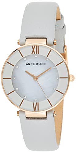 腕時計 アンクライン レディース Anne Klein Women s AK 3272RGLG Premium Crystal Accented Rose Gold-Tone and Light Grey Leather Strap Watch腕時計 アンクライン レディース