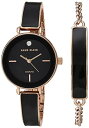 腕時計 アンクライン レディース Anne Klein Women 039 s Genuine Diamond Dial Rose Gold-Tone and Black Bangle Watch with Bracelet Set, AK/3620BKST腕時計 アンクライン レディース