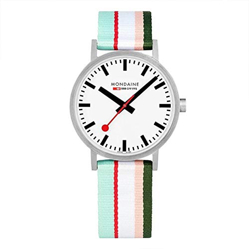 モンディーン 腕時計 モンディーン 北欧 スイス メンズ Mondaine Classic 40mm Pink Green Stripe腕時計 モンディーン 北欧 スイス メンズ