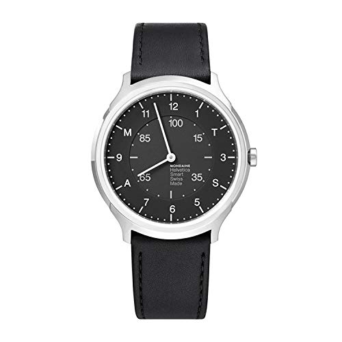 モンディーン 腕時計 モンディーン 北欧 スイス メンズ Mondaine - Helvetica MH1.R2S20.LB - Mens Watch 40mm - Smartwatch Date Black Leather Strap 30m Waterproof Sapphire Crystal Stainless Steel case - Mens Watches - Made in Swit腕時計 モンディーン 北欧 スイス メンズ