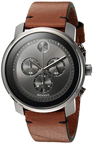 腕時計 モバード メンズ Movado Men's Swiss Quartz Stainless Steel and Brown Leather Casual Watch (Model: 3600367)腕時計 モバード メンズ