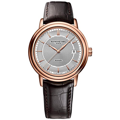 腕時計 レイモンドウェイル レイモンドウィル メンズ スイスの高級腕時計 Raymond Weil Maestro Automatic Brown Leather Silver-Tone Dial腕時計 レイモンドウェイル レイモンドウィル メンズ スイスの高級腕時計