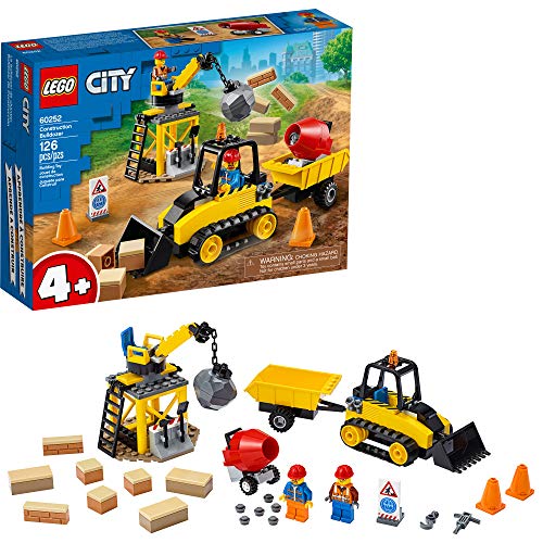 S VeB LEGO City Construction Bulldozer 60252 Toy Construction Set, Cool Building Set for Kids (126 Pieces)S VeB