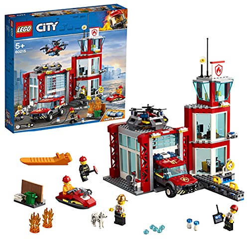 レゴ シティ City Fire Station Building Set, Fire Toy Truck Water Scooter & Drone, Firefighter Toys for Kidsレゴ シティ