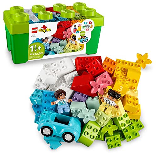 レゴ デュプロ LEGO DUPLO Classic Brick Box Building Set - Features Storage Organizer, Toy Car, Number Bricks, Build, Learn, and Play, Great Gift Playset for Toddlers, Boys, and Girls Ages 18 Months, 10913レゴ デュプロ