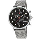 rv AN{XXXIV Y Akribos XXIV Menfs Designer Multifunction Watch ? 4 Chronograph Subdials On Stainless Steel Mesh Bracelet - AK1113 (Silver/Black)rv AN{XXXIV Y