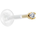 ボディキャンディー ボディピアス アメリカ 日本未発売 ウォレット Body Candy 14k Yellow Gold 1.5mm CZ Bioplast P...