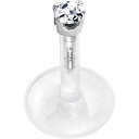 ボディキャンディー ボディピアス アメリカ 日本未発売 ウォレット Body Candy 14k White Gold 1.5mm CZ Bioplast Pu...