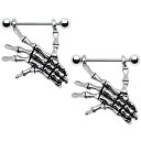 ボディキャンディー ボディピアス アメリカ 日本未発売 ウォレット Body Candy Stainless Steel Spooky Skeleton Han...