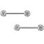 ܥǥǥ ܥǥԥ ꥫ ̤ȯ å Body Candy Stainless Steel Clear Ferido White Ball Ends Barbell Nipple Ring Set 14 Gauge 9/16