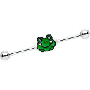 ボディキャンディー ボディピアス アメリカ 日本未発売 ウォレット Body Candy Steel Smiling Green Frog Helix Earr...