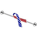 ボディキャンディー ボディピアス アメリカ 日本未発売 ウォレット Body Candy Steel USA American Flag Red White Blue Cause Ribbon Helix Earring Industrial Barbell 14 Gauge 38mmボディキャンディー ボディピアス アメリカ 日本未発売 ウォレット