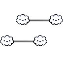 ボディキャンディー ボディピアス アメリカ 日本未発売 ウォレット Body Candy Steel Fluffy Little Clouds Barbell ...